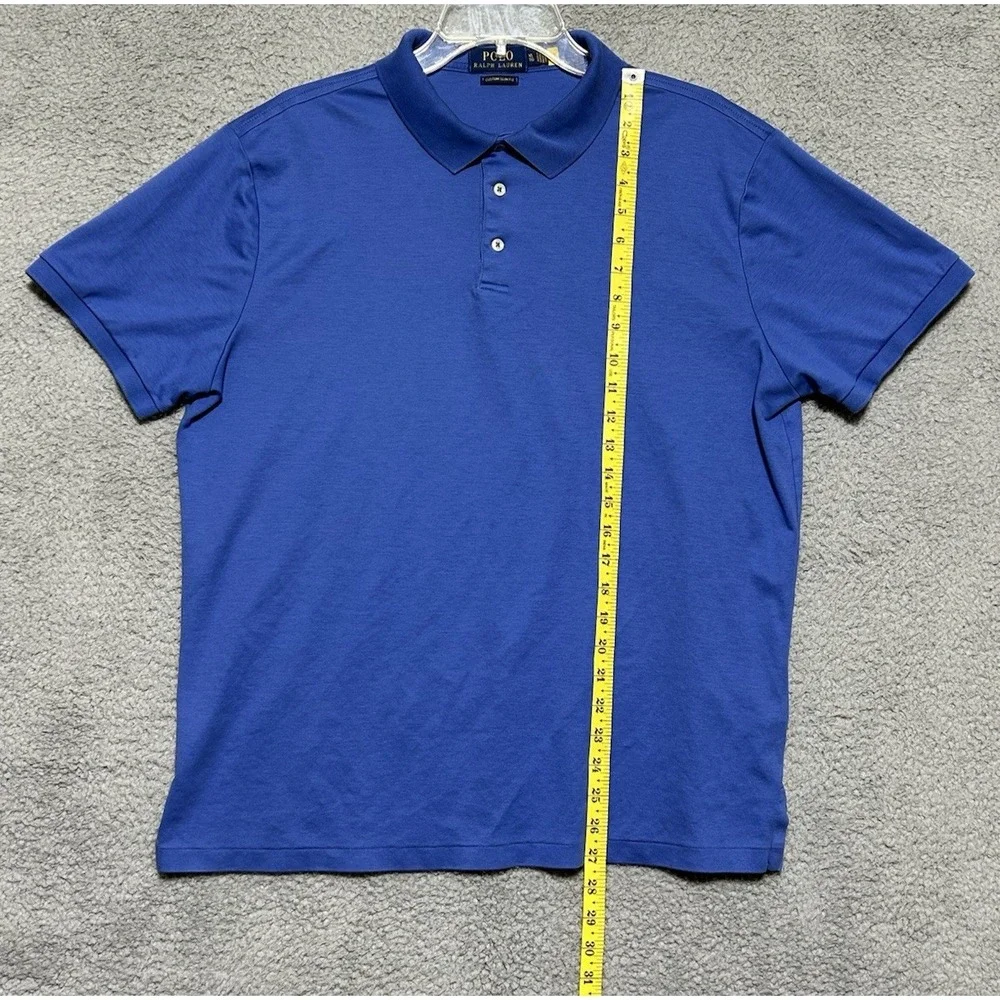 Polo Ralph Lauren Polo Shirt Mens XL Blue Classic Fit Flesh Pony‎ Casual Modern